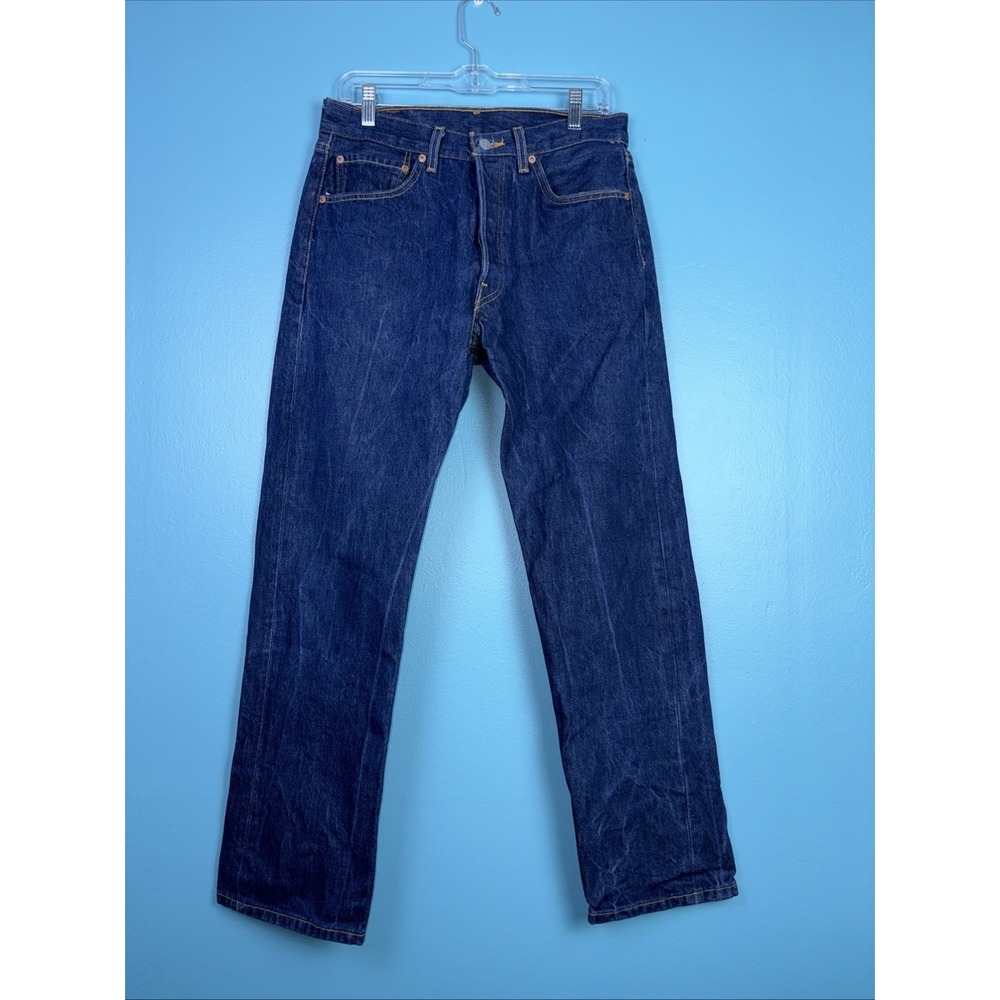 Levi's 501 Original Fit Men's Jeans 32x32 Dark Wash Blue Denim Button Fly